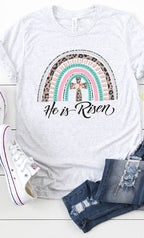 He Has Risen rainbow cross Graphic Tee T-Shirt