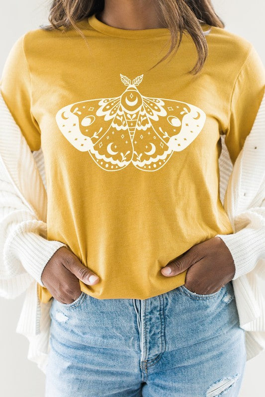 Ornamental Luna Moth Summer Night Graphic Tee T-Shirt