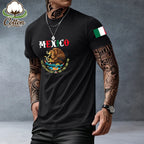 Mexican-Themed Print T-Shirt for Men – Retro Mexico Pride Graphic Tee, Bold Latino Heritage Unisex Streetwear Shirt