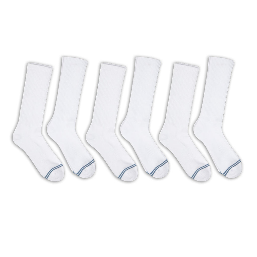 Casual White Crew Socks 6-Pack