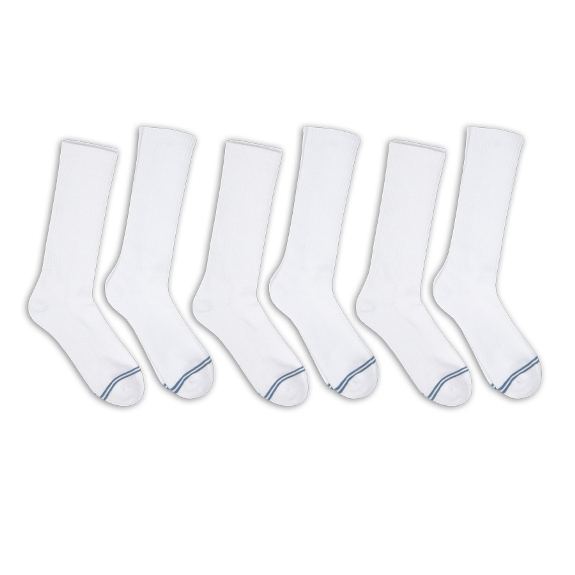 Casual White Crew Socks 6-Pack