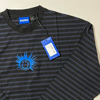 Men's Striped Cotton Logo Graphic Crewneck T-Shirt