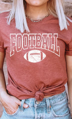 Distressed Football Graphic Tee T-Shirt