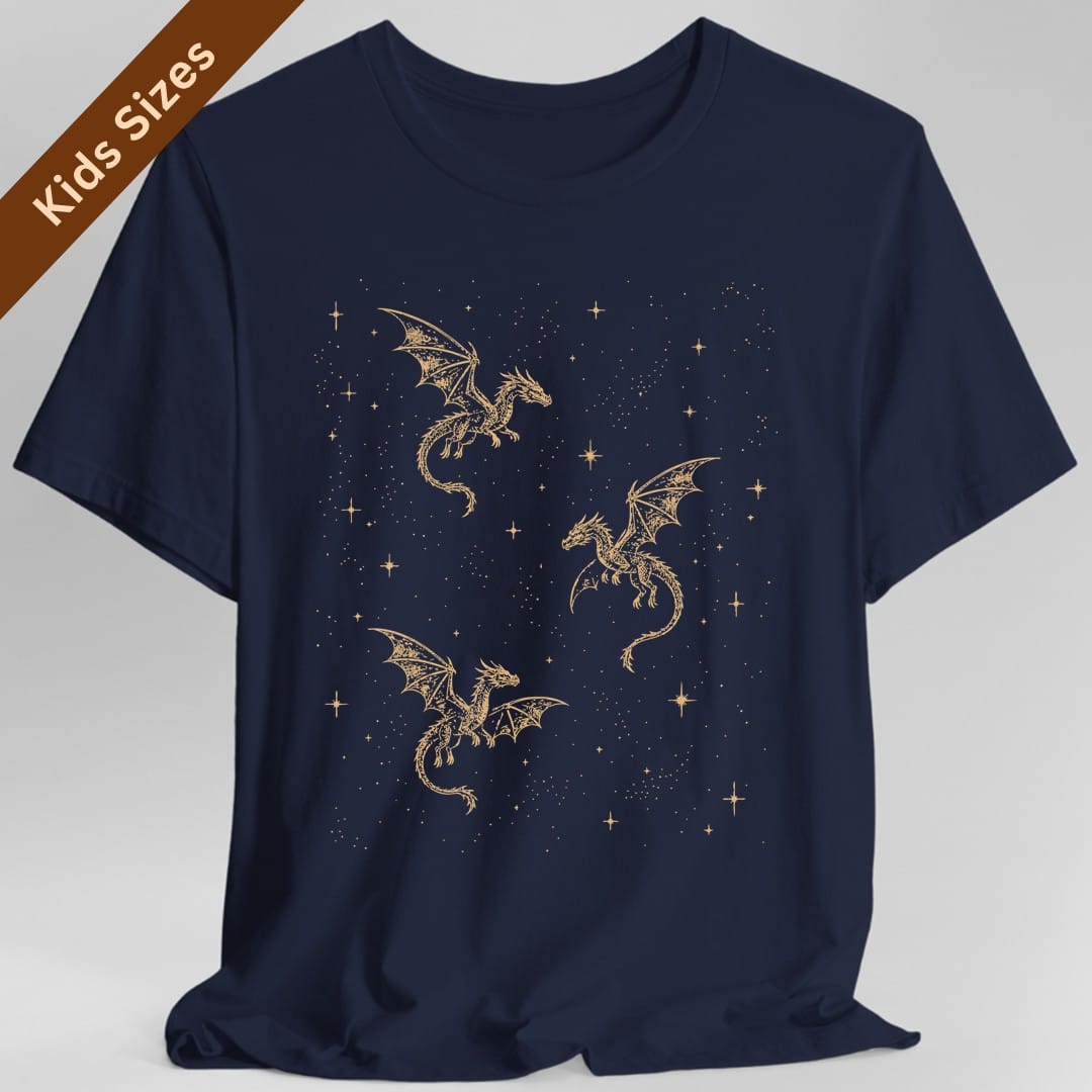 Celestial Dragons and Stars Kids T-Shirt