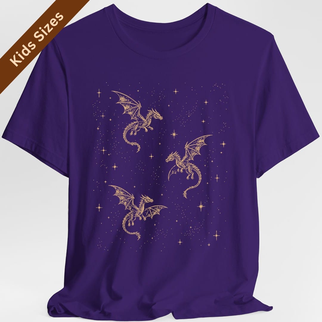 Celestial Dragons and Stars Kids T-Shirt