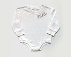 Custom Mommy and Mini Outfits | Neutral Sweatshirts With Neckline Embroidery