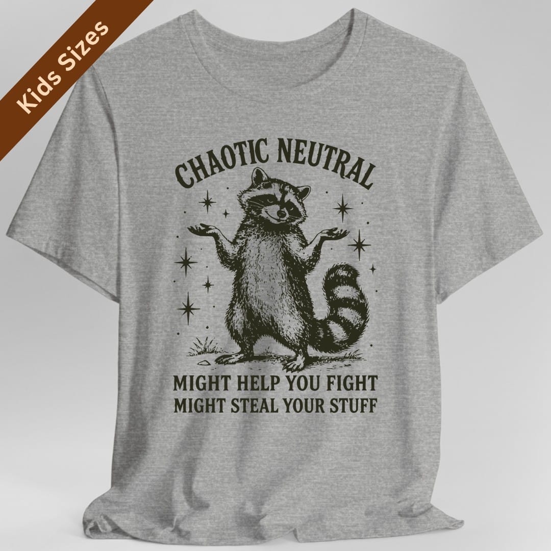 Chaotic Neutral Raccoon Kids T-Shirt