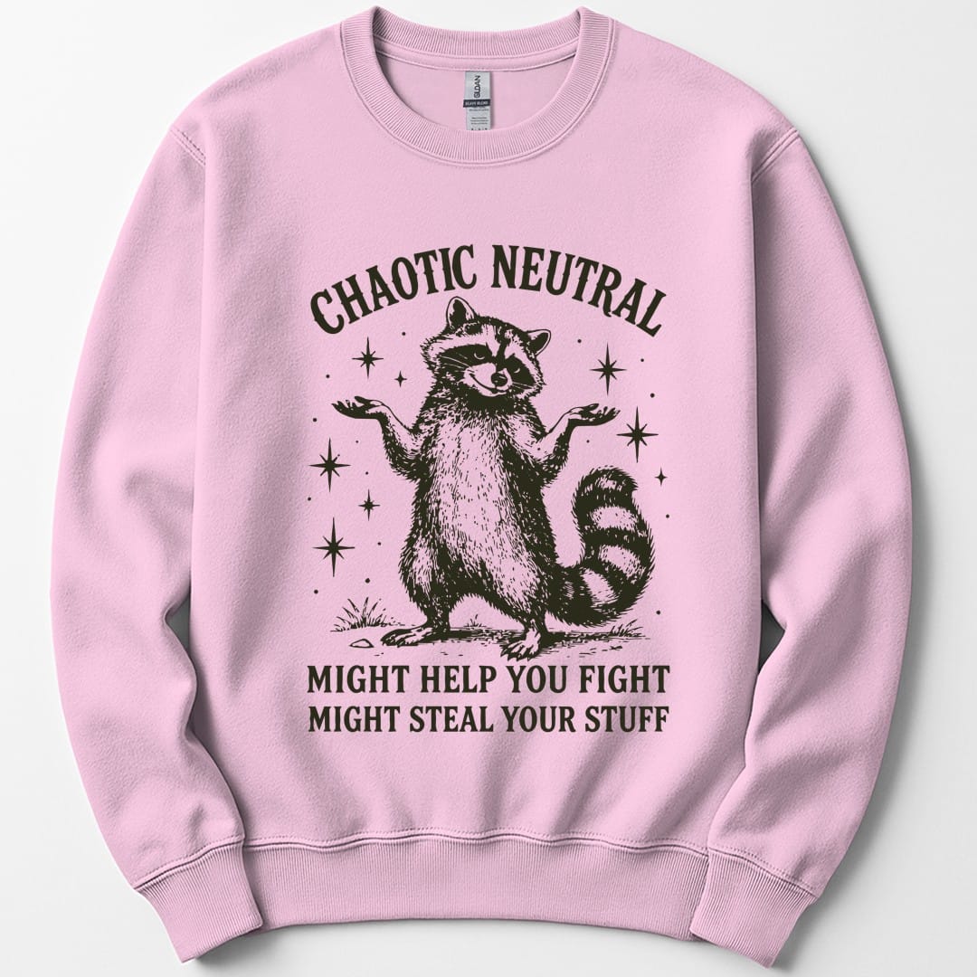 Chaotic Neutral Raccoon Sweatshirt