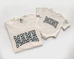 Cream Checkerboard Mama & Mini Matching Set | Mother Daughter Outfits