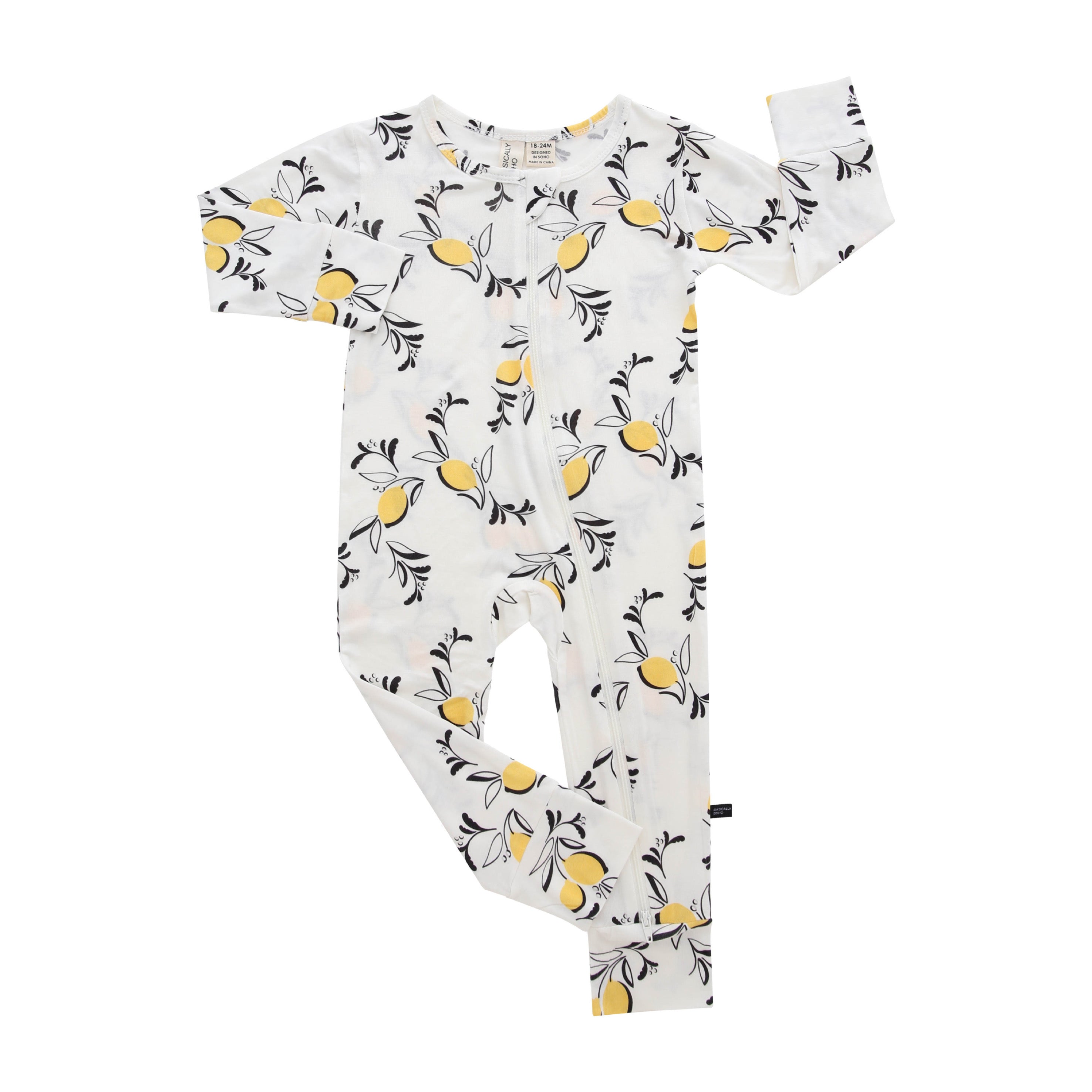 Amalfi Coast Lemon White Zippered Romper