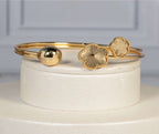 Clover Inspired Cuff Bracelet 18k Gold Plated