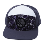 **ADULT** Color Vibes Hat - Flat Bill - Blue Fall Camo - Charcoal / White - Laser Mesh