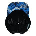 **ADULT** Color Vibes Hat - Flat Bill - Blue Shock - Neon Blue / White / Black - Laser Mesh