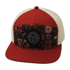 **ADULT** Color Vibes Hat - Flat Bill - Copper Stitch - Red Rock / Cream - Laser Mesh