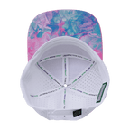 **ADULT** Color Vibes Hat - Flat Bill - Cotton Candy - Pink / Neon Blue / White - Laser Mesh