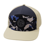 **ADULT** Color Vibes Hat - Flat Bill - Dusk Camo - Cream / Charcoal - Laser Mesh