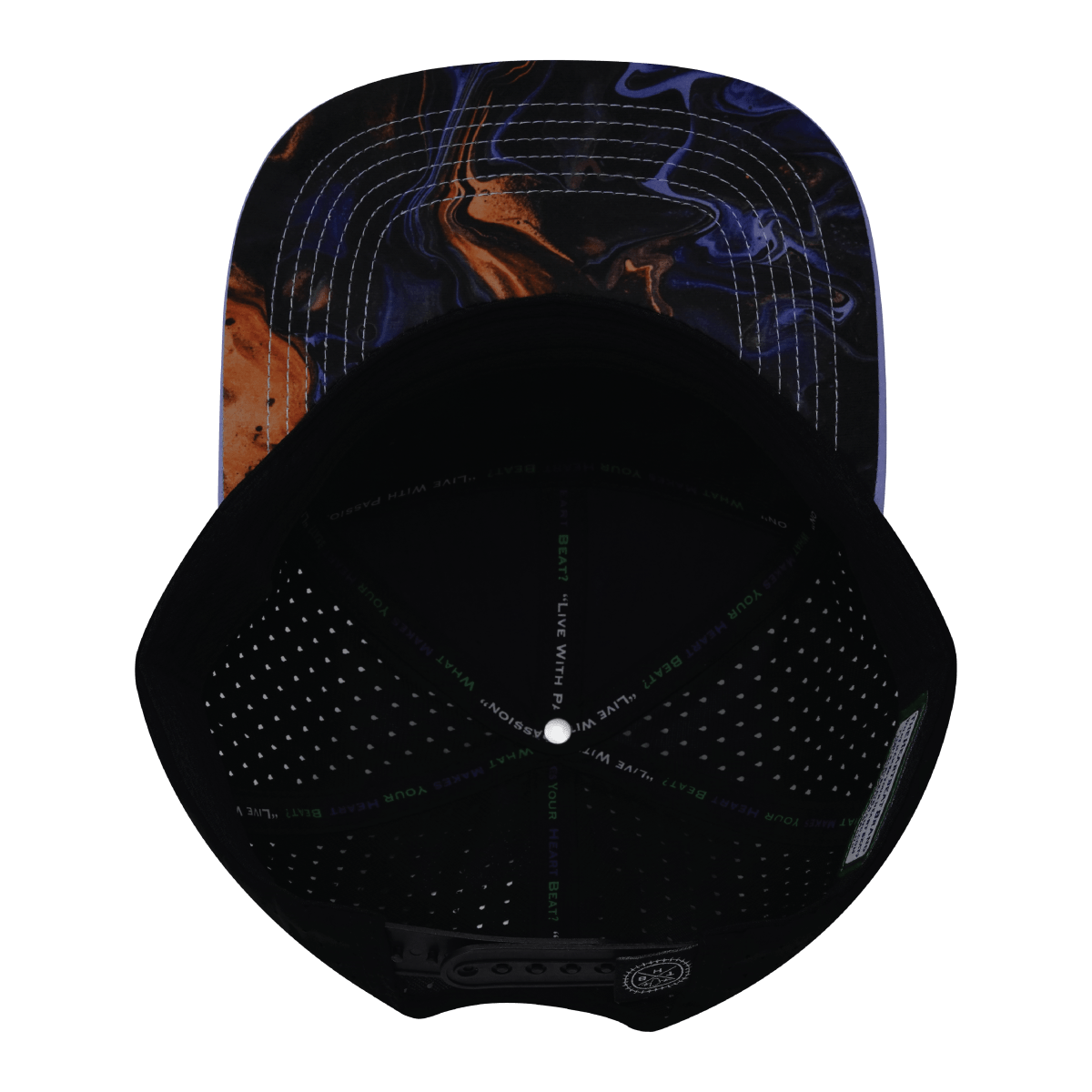 **ADULT** Color Vibes Hat - Flat Bill - Midnight Mirage - Baby Blue / Black - Laser Mesh