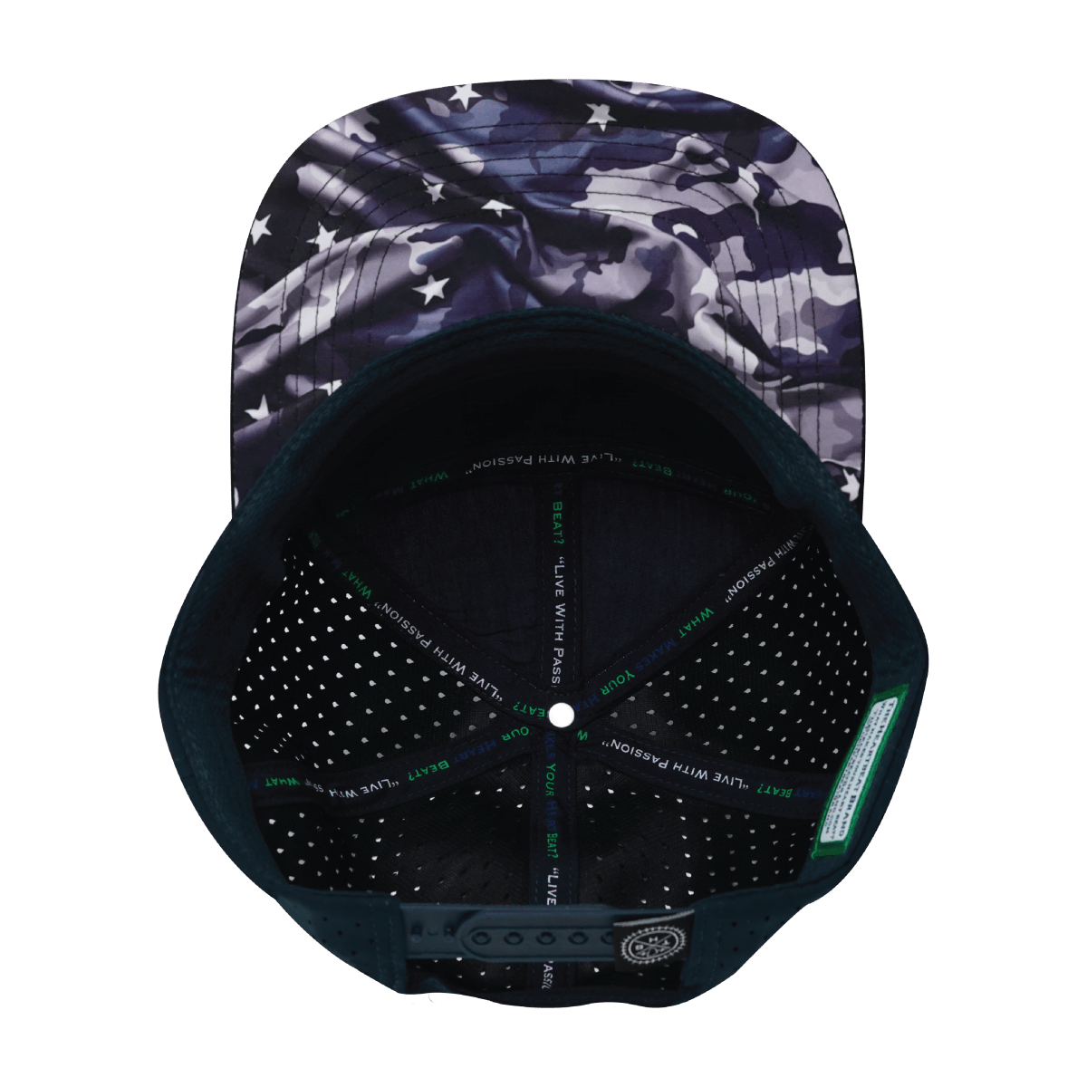 **ADULT** Color Vibes Hat - Flat Bill - Patriots Night - Black / White / Navy - Laser Mesh