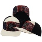 **ADULT** Color Vibes Hat - Flat Bill - Art Deco - Cream / Black - Laser Mesh