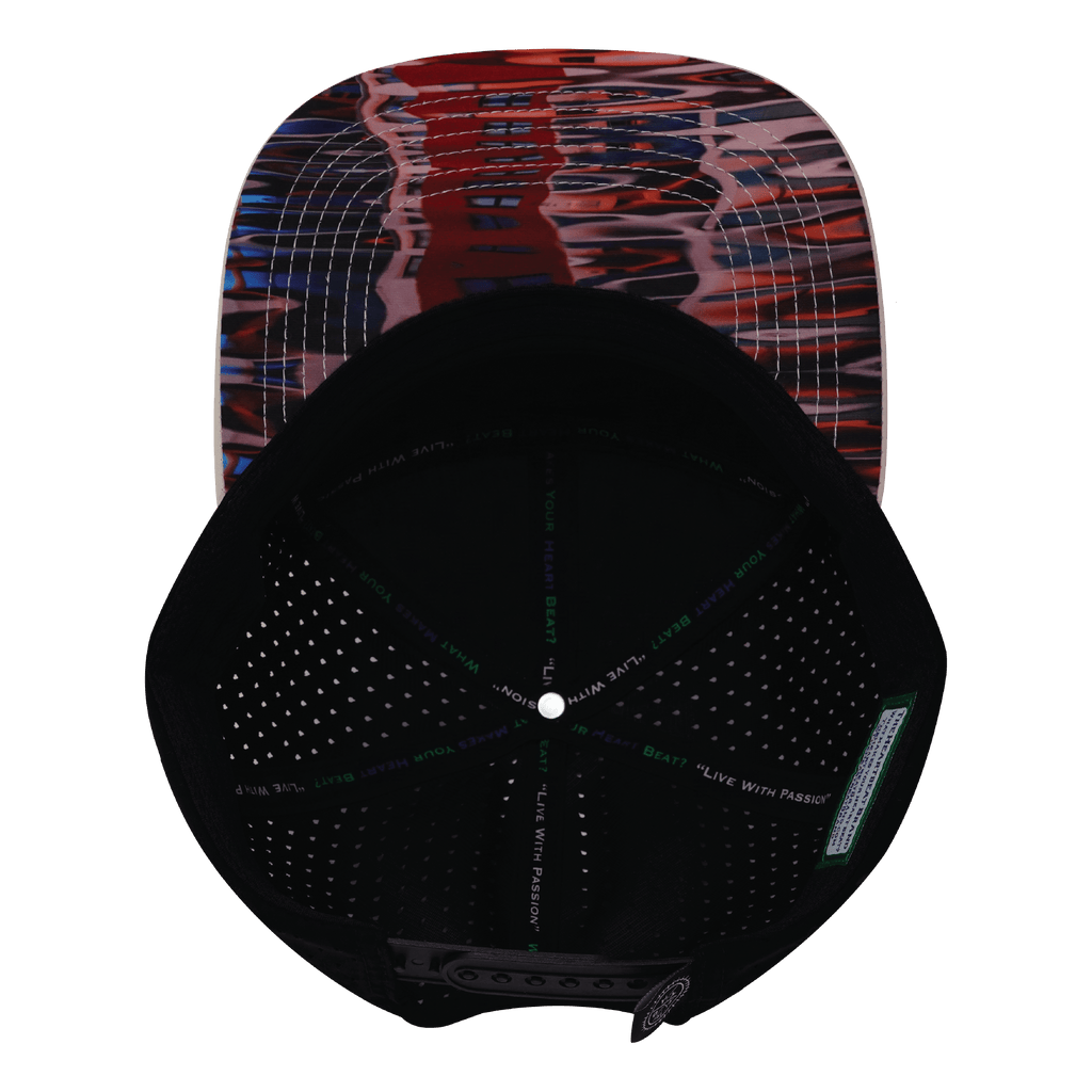 **ADULT** Color Vibes Hat - Flat Bill - Art Deco - Cream / Black - Laser Mesh