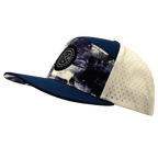 **ADULT** Color Vibes Hat - Flat Bill - Artist Flow - Navy / Cream - Laser Mesh