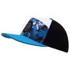 **ADULT** Color Vibes Hat - Flat Bill - Blue Shock - Neon Blue / White / Black - Laser Mesh
