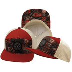 **ADULT** Color Vibes Hat - Flat Bill - Copper Stitch - Red Rock / Cream - Laser Mesh
