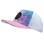 **ADULT** Color Vibes Hat - Flat Bill - Cotton Candy - Pink / Neon Blue / White - Laser Mesh