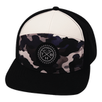 **ADULT** Color Vibes Hat - Flat Bill - Desert Night Camo - Black / Cream - Laser Mesh