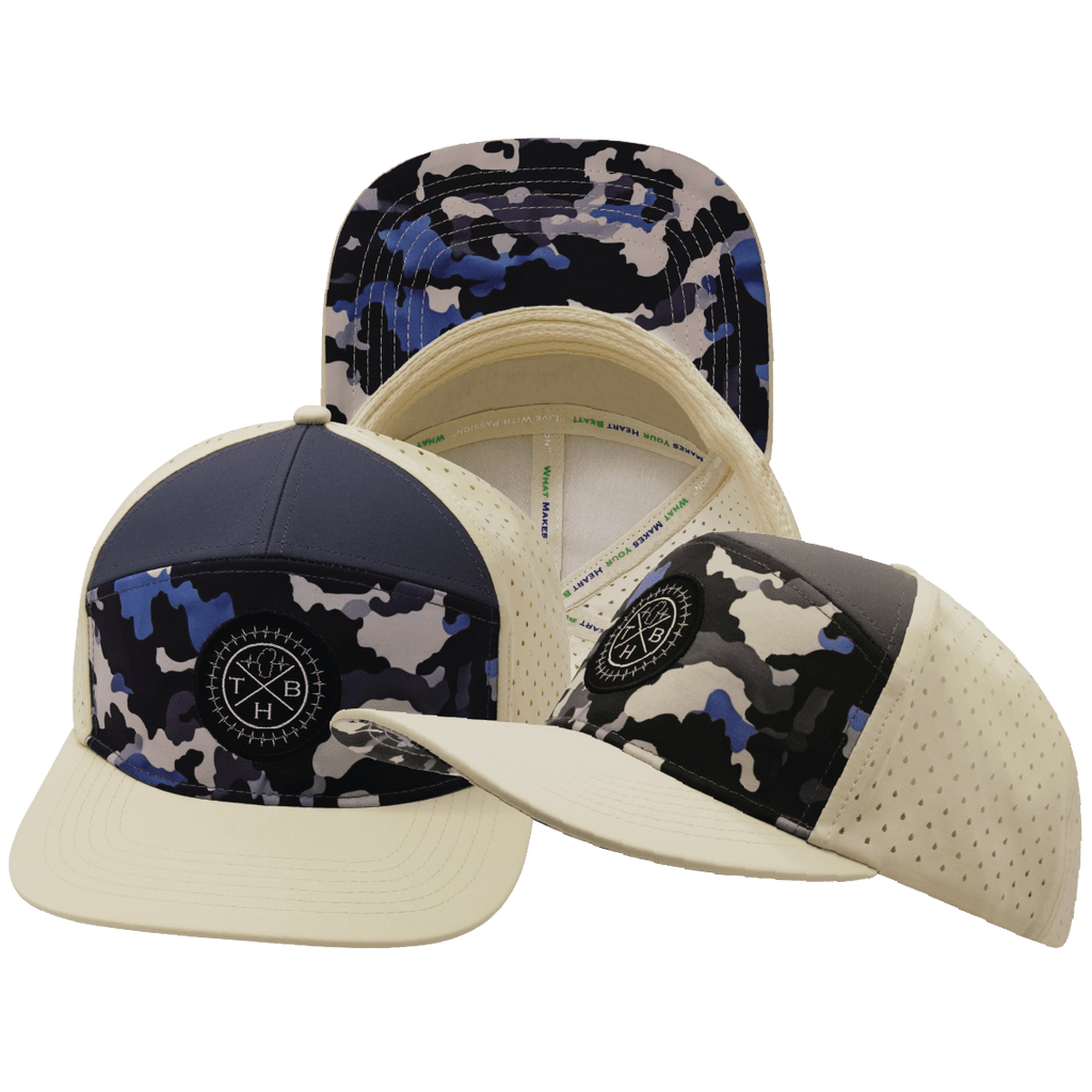 **ADULT** Color Vibes Hat - Flat Bill - Dusk Camo - Cream / Charcoal - Laser Mesh