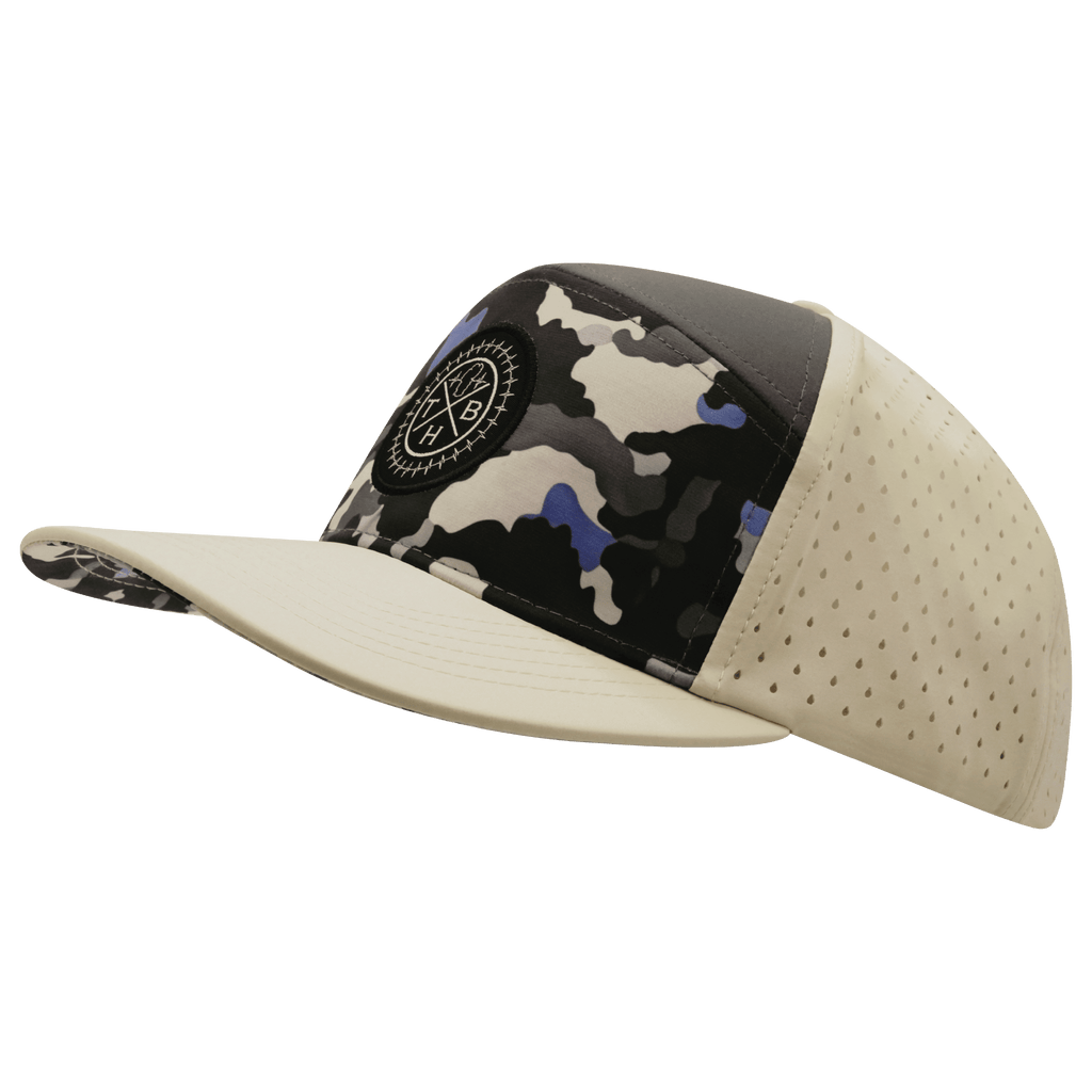 **ADULT** Color Vibes Hat - Flat Bill - Dusk Camo - Cream / Charcoal - Laser Mesh