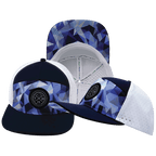 **ADULT** Color Vibes Hat - Flat Bill - Geo Blue - Navy / White - Laser Mesh