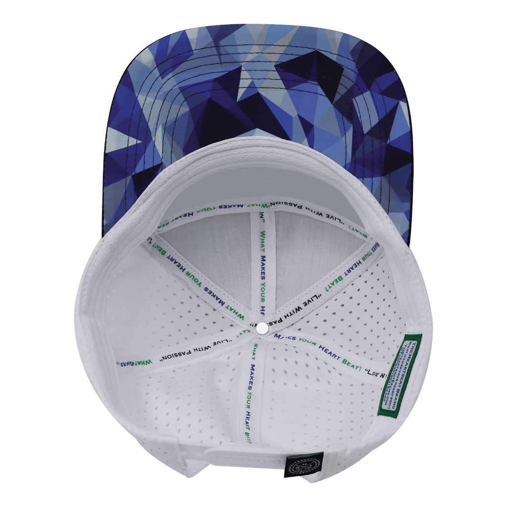 **ADULT** Color Vibes Hat - Flat Bill - Geo Blue - Navy / White - Laser Mesh