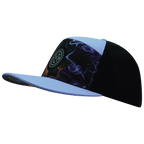 **ADULT** Color Vibes Hat - Flat Bill - Midnight Mirage - Baby Blue / Black - Laser Mesh
