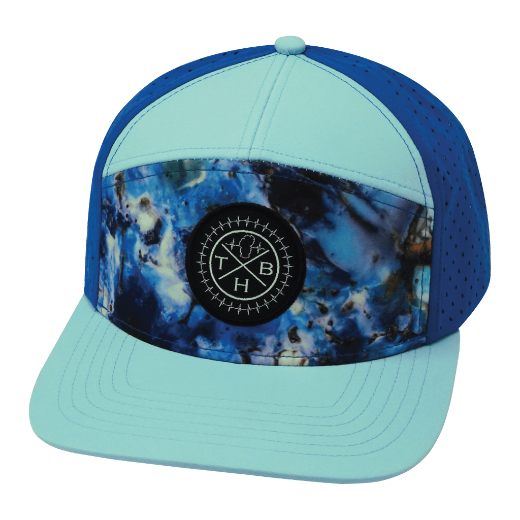 **ADULT** Color Vibes Hat - Flat Bill - Nebula - Mint / Blue - Laser Mesh