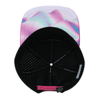 **ADULT** Color Vibes Hat - Flat Bill - Holograph - Neon Pink / Neon Blue / Black - Laser Mesh