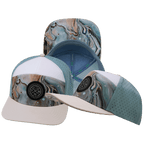 **ADULT** Color Vibes Hat - Flat Bill - Marble Earth - Cream / White / Light Blue - Laser Mesh