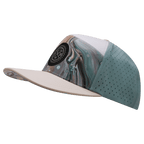 **ADULT** Color Vibes Hat - Flat Bill - Marble Earth - Cream / White / Light Blue - Laser Mesh