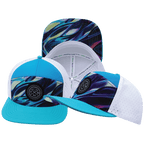 **ADULT** Color Vibes Hat - Flat Bill - Molten Dream - Neon Green Blue / Neon Blue / White - Laser Mesh