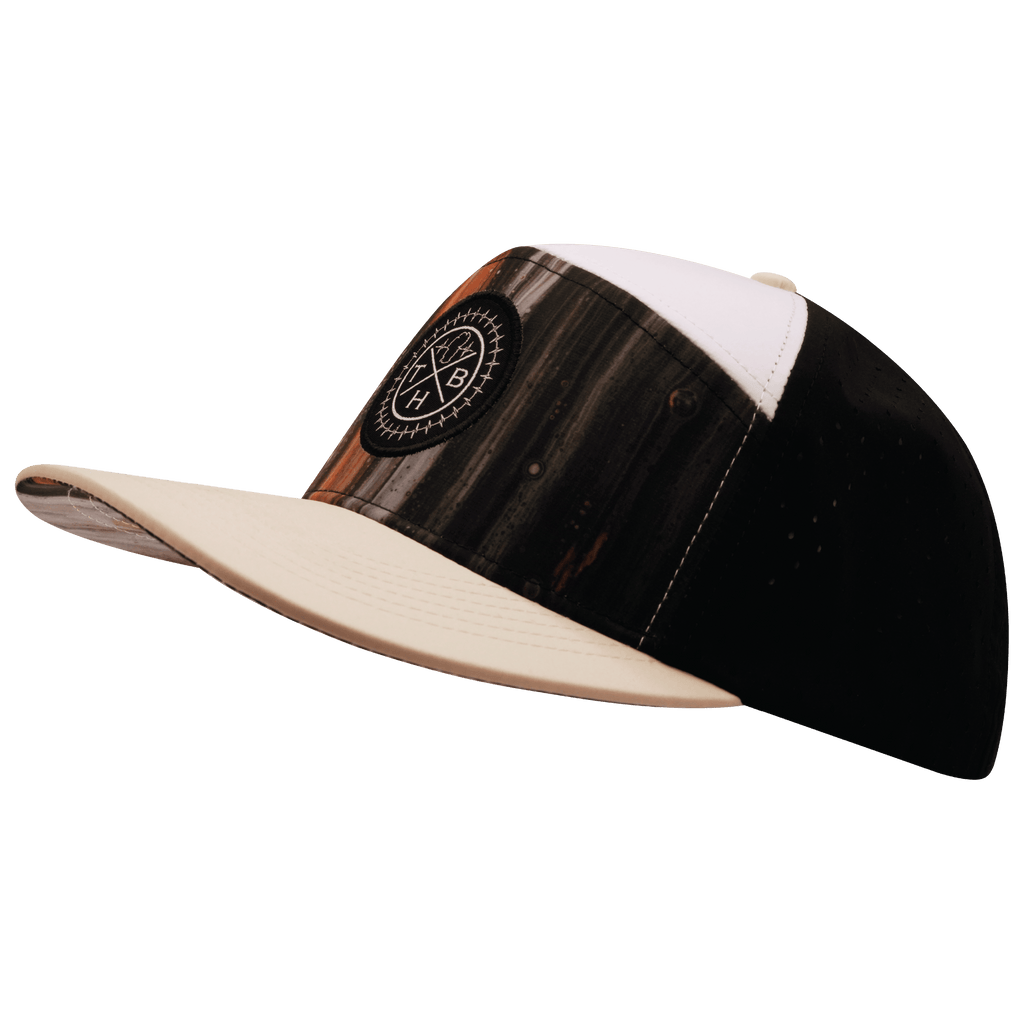 **ADULT** Color Vibes Hat - Flat Bill - Mystic Tree - Cream / White / Black - Laser Mesh
