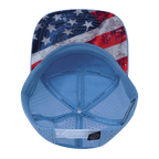 **ADULT** Color Vibes Hat - Flat Bill - Rugged Flag - Baby Blue / White - Laser Mesh