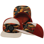 **ADULT** Color Vibes Hat - Flat Bill - Rustic River - Cream / Red Rock - Laser Mesh