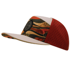 **ADULT** Color Vibes Hat - Flat Bill - Rustic River - Cream / Red Rock - Laser Mesh
