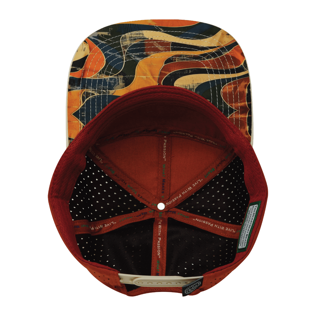 **ADULT** Color Vibes Hat - Flat Bill - Rustic River - Cream / Red Rock - Laser Mesh