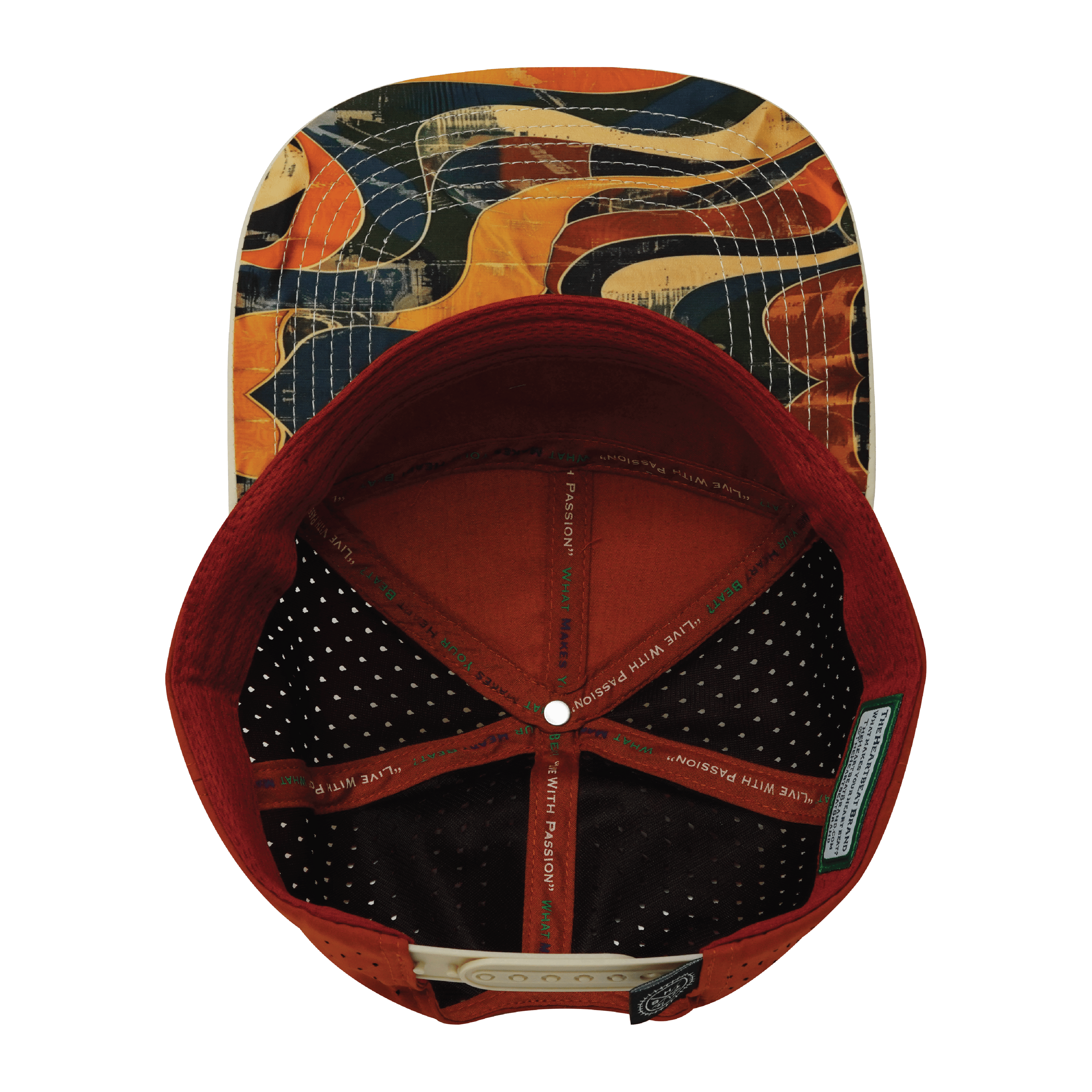**ADULT** Color Vibes Hat - Flat Bill - Rustic River - Cream / Red Rock - Laser Mesh