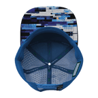 **ADULT** Color Vibes Hat - Flat Bill - Sky Blocks - Black / White / Blue - Laser Mesh