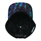 **ADULT** Color Vibes Hat - Flat Bill - Space Dust - Neon Green Blue / Black - Laser Mesh