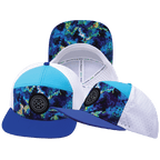 **ADULT** Color Vibes Hat - Flat Bill - Starry Bright - Blue / Neon Green Blue / White - Laser Mesh