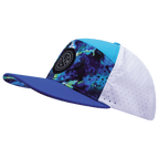 **ADULT** Color Vibes Hat - Flat Bill - Starry Bright - Blue / Neon Green Blue / White - Laser Mesh