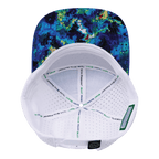 **ADULT** Color Vibes Hat - Flat Bill - Starry Bright - Blue / Neon Green Blue / White - Laser Mesh